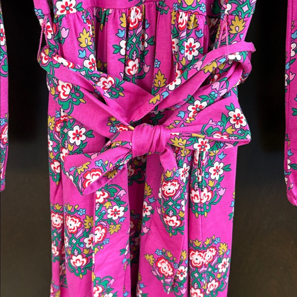 Boden Fuchsia Floral Long Sleeve Dress - Picture 10 of 16